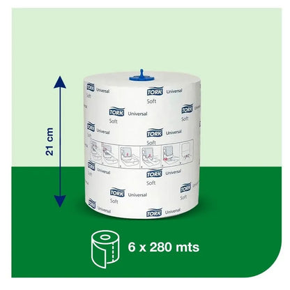 Toalla de papel rollo hoja simple 6 rollos X280 MT Tork TO70033