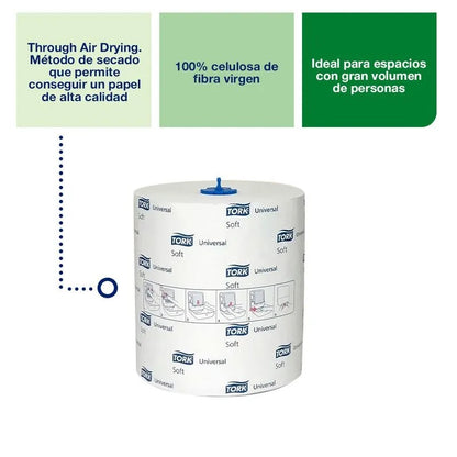 Toalla de papel rollo hoja simple 6 rollos X280 MT Tork TO70033