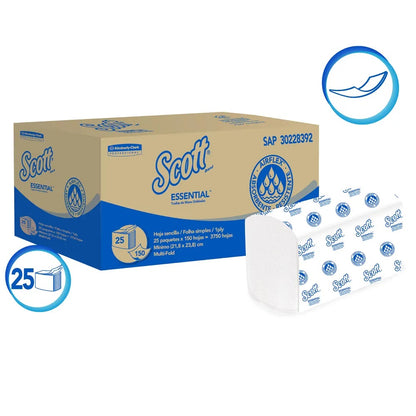 Toalla interfoliada 25 Paquetes X 150 Hojas essential Scott 30228392