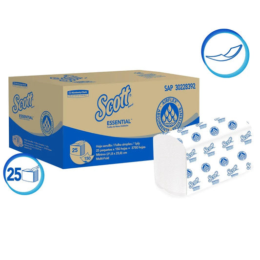 Toalla interfoliada 25 Paquetes X 150 Hojas essential Scott 30228392