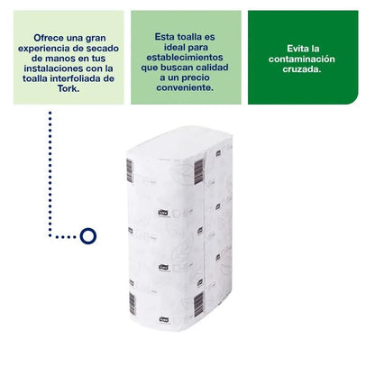 Toalla interfoliada Hoja Simple 16 Paquetes X250 Hojas Tork TO55036